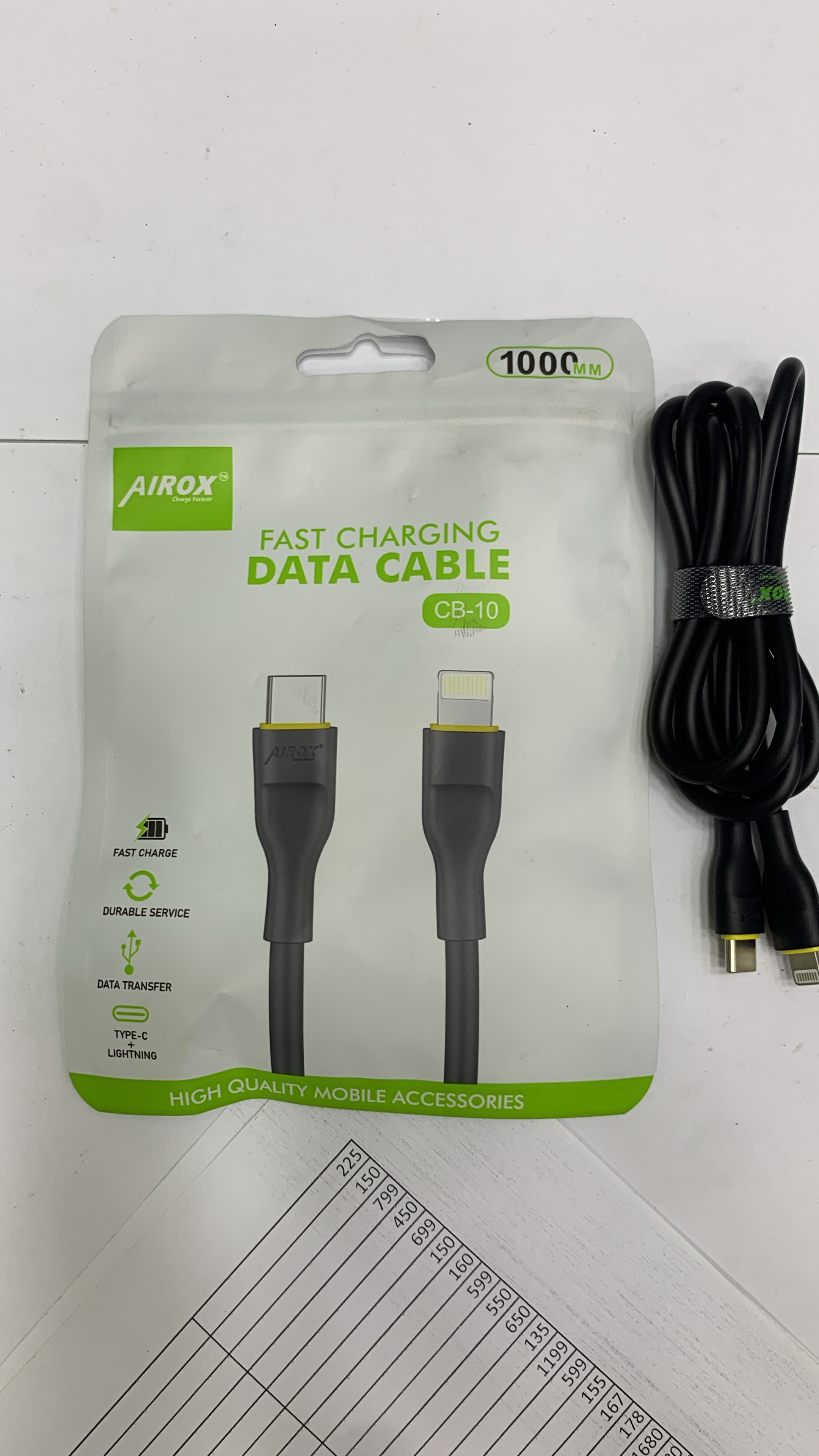Airox CB10 Type-C to Lightning Fast Charging Cable - 20W PD Support