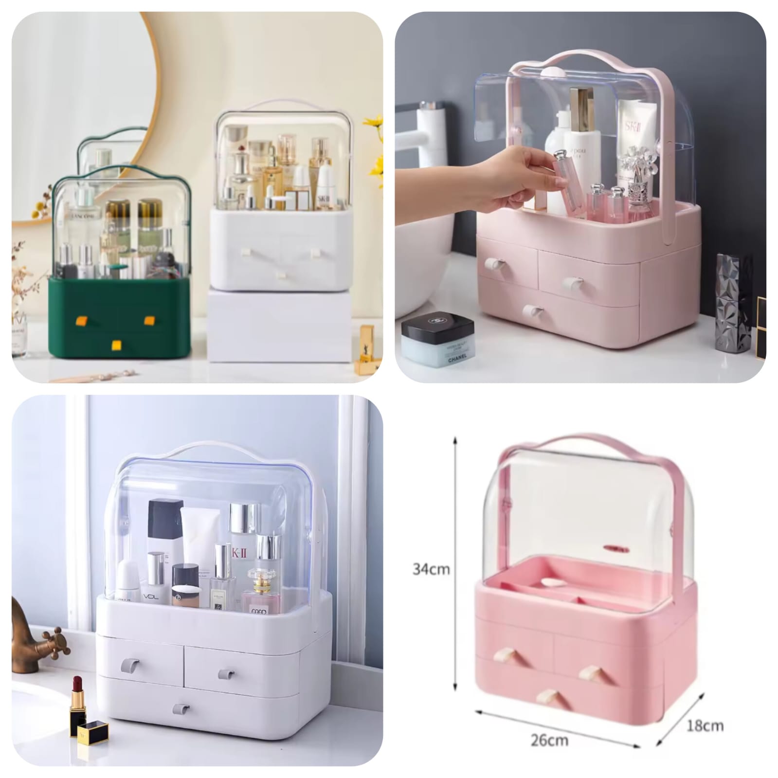 Premium Acrylic Double-Sided Cosmetic Organizer | Makeup Storage Box