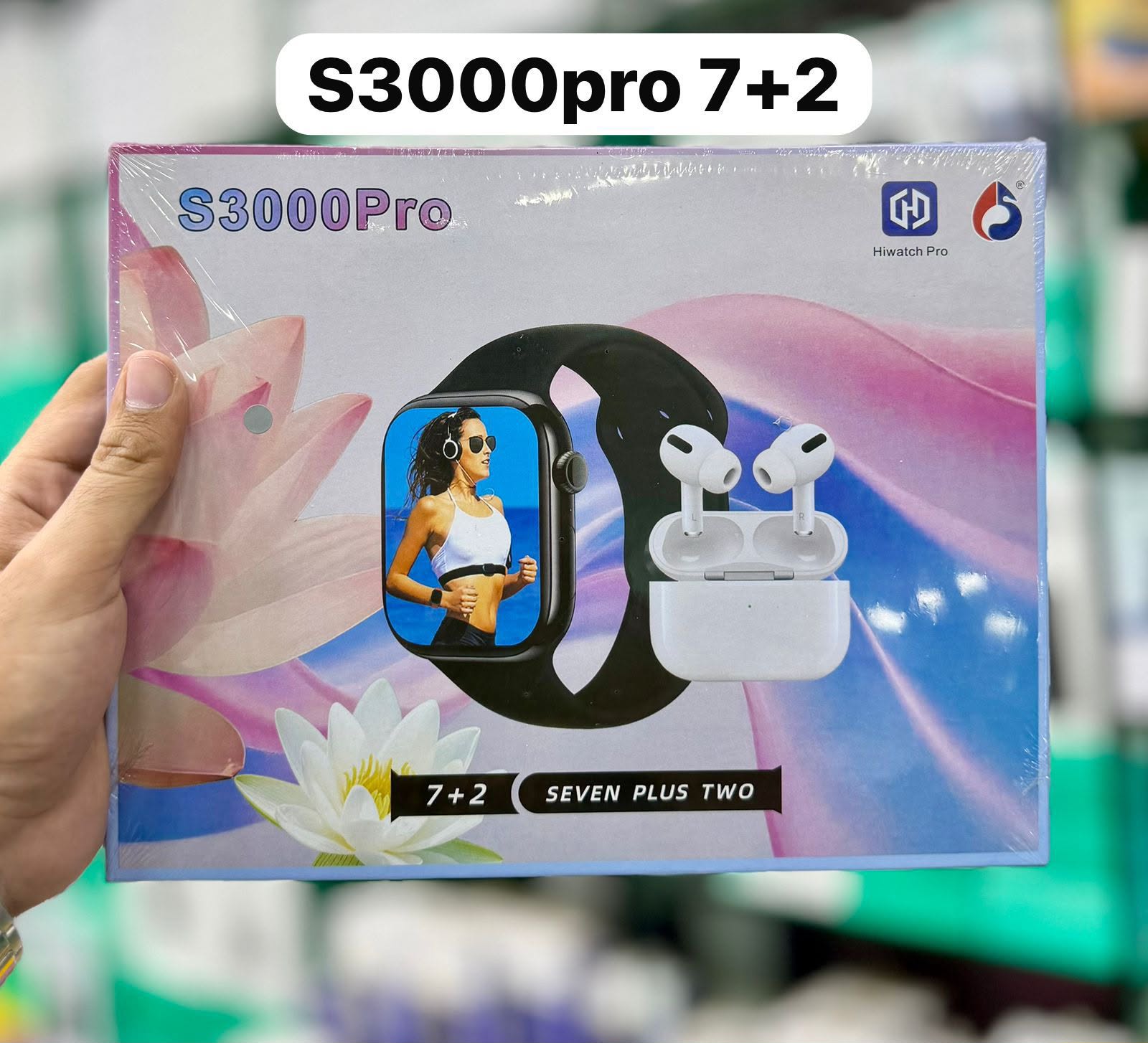 S3000 Pro Smart Watch with Airpods 49MM - App: Hiwatch Pro 7 + 2 Straps
