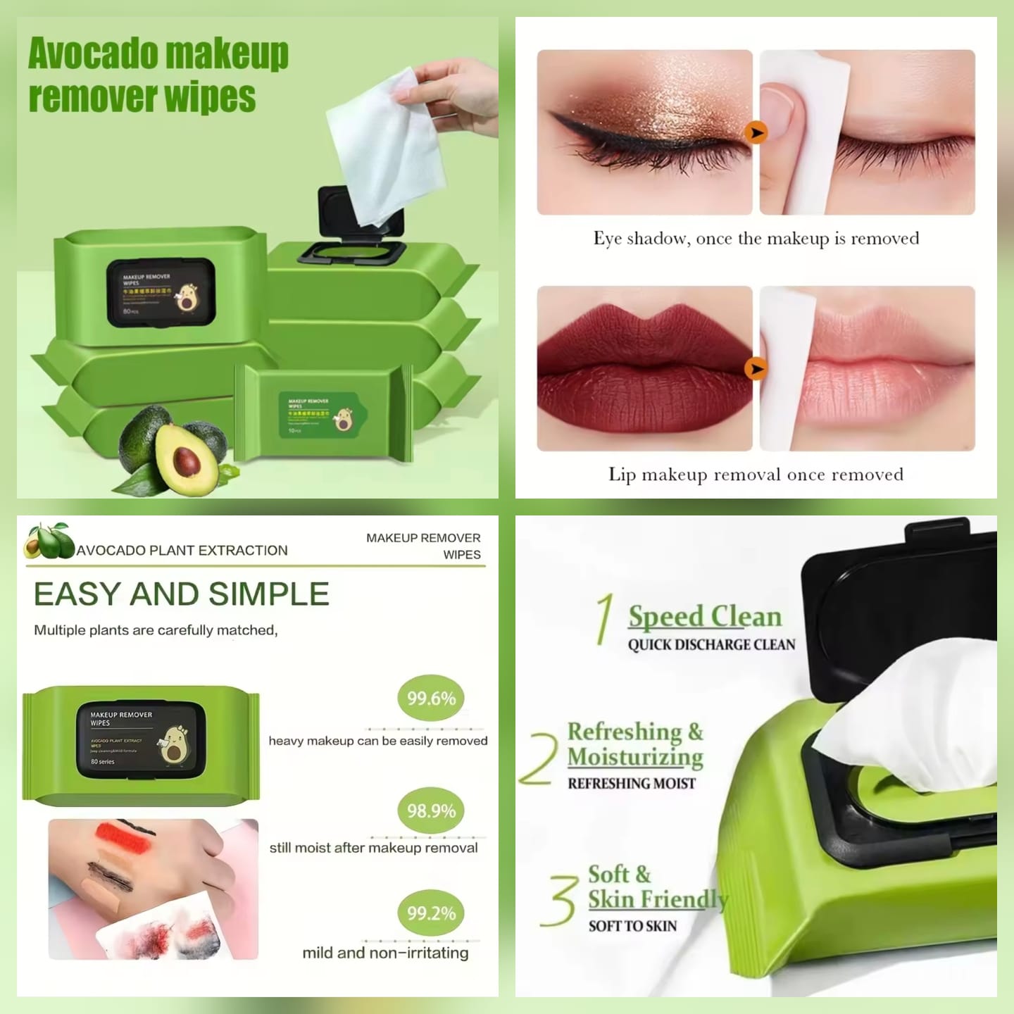 Avocado Makeup Remover Wipes 80pcs