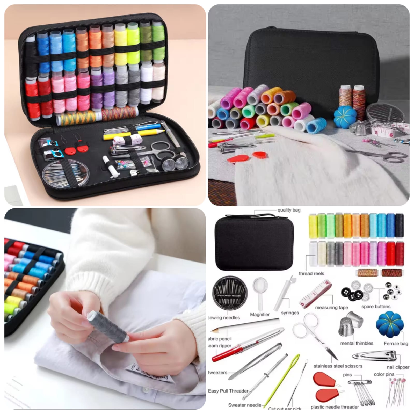 98 Pcs Professional Sewing Kit - Complete Stitching & Repair Set for Home & Travel