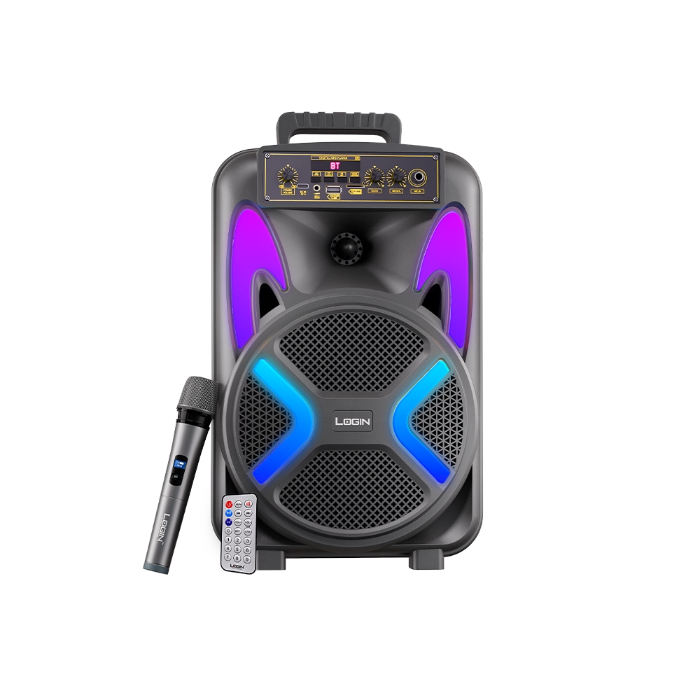 Login L-264 8-Inch Portable Bluetooth Speaker with RGB Lights