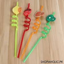Reusable Spiral Drinking Straws - Set of 4 | Fun & Eco-Friendly Straws Pakistan