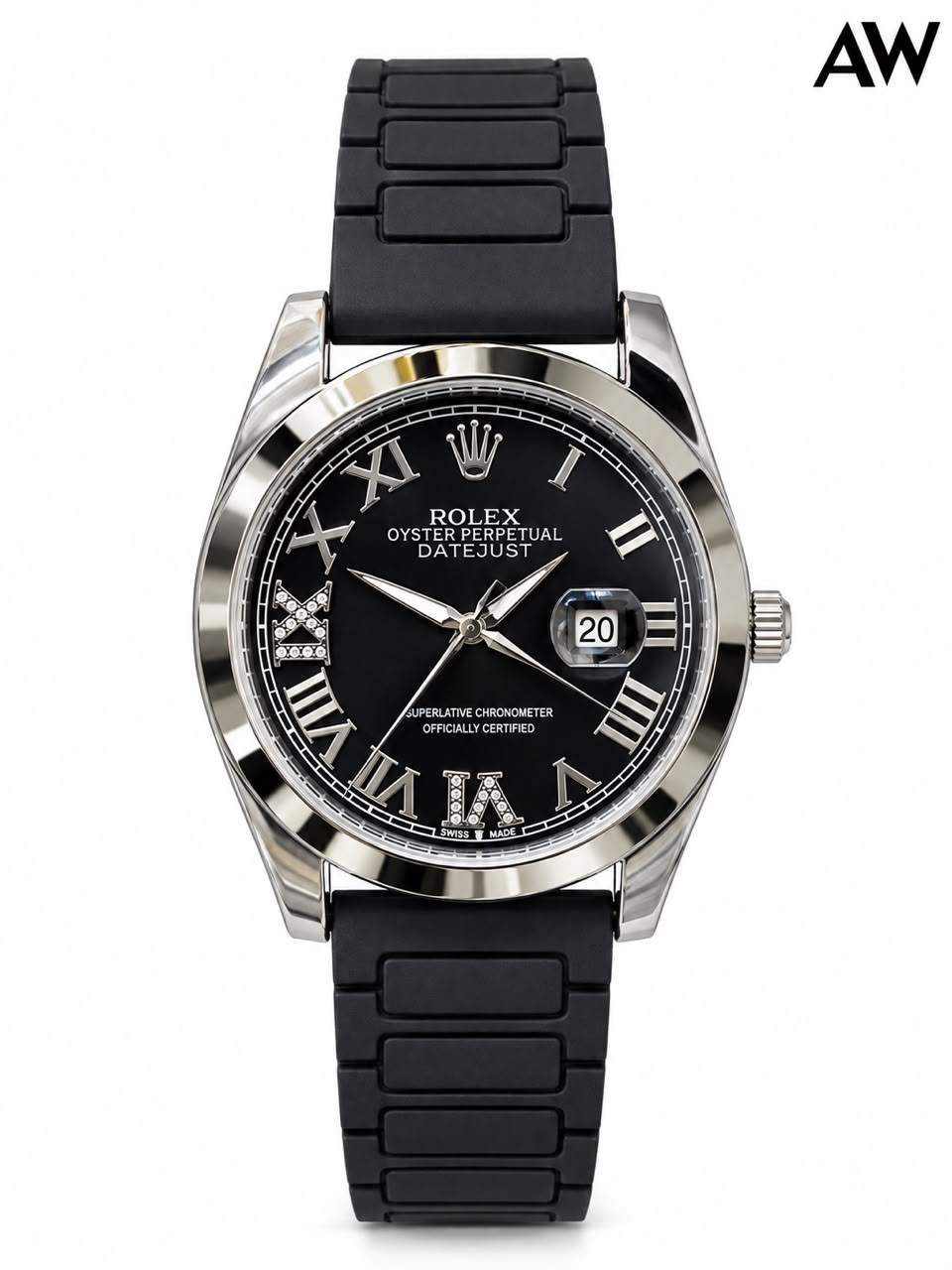 Rolex DateJust Magnet Lock Silicon Strap Watch for Men